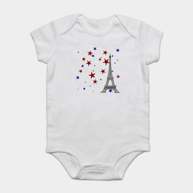 Eiffel Tower with Stars Baby Bodysuit by HolidayBug